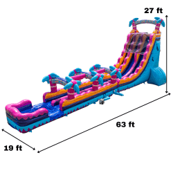 27ft dual lane Rippling Rush with Slip & Slide