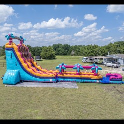 27ft dual lane Rippling Rush with Slip & Slide Teal20Rippling20Rush2027ft20Slip20and20Slide20Bumper204 17 1 27ft dual lane Rippling Rush with Slip & Slide