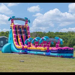 Teal20Rippling20Rush2027ft20Slip20and20Slide20Bumper208 17 1 27ft dual lane Rippling Rush with Slip & Slide